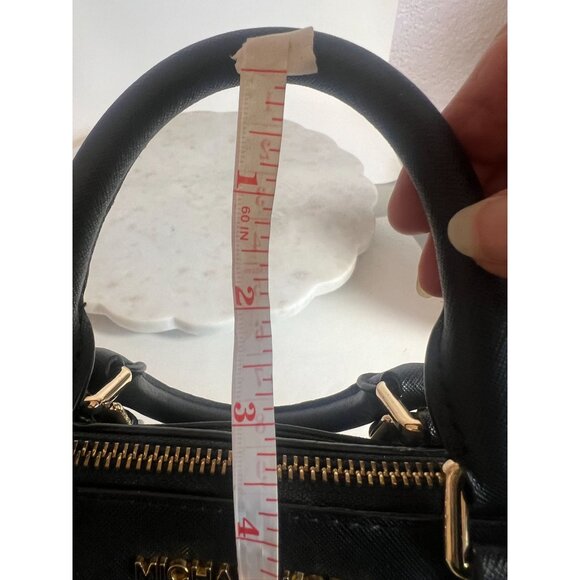 Michael Kors Ciara Medium Messenger Bag Purse Black Handbag Saffiano Leather - Picture 8 of 12